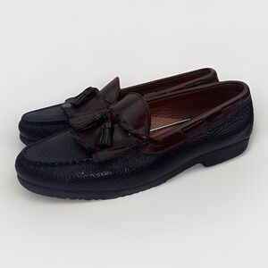 Allen‎ Edmonds Nashua Slip On Tassel Leather Loafers Black Brown Size 11D